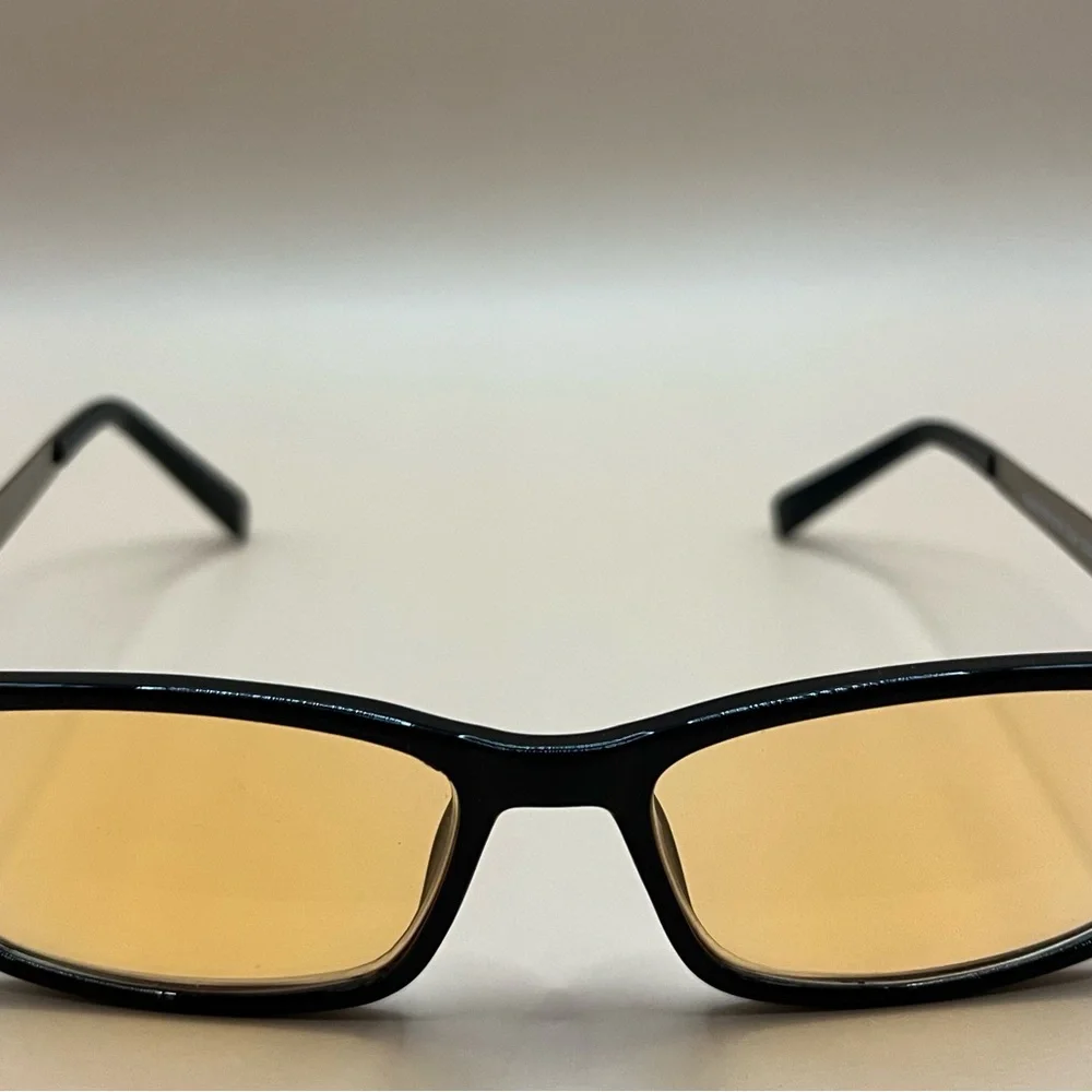ABBOT OPTICAL-AMBER LENS-BLUE LIGHT BLOCKING GAMING/COMPUTER GLASSES-METAL ARMS